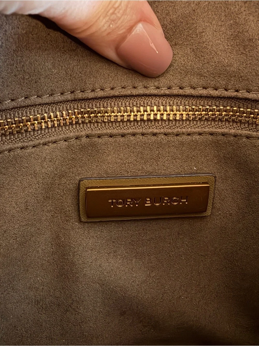 Tory Burch Olive Green Quilted Leather Camera Crossbody with Gold Logo